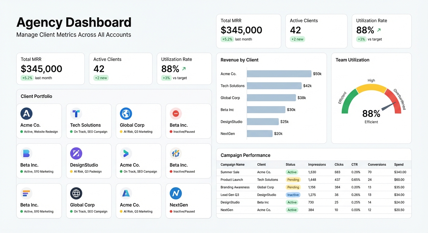 Agency Dashboard: Manage Client Metrics Across All Accounts