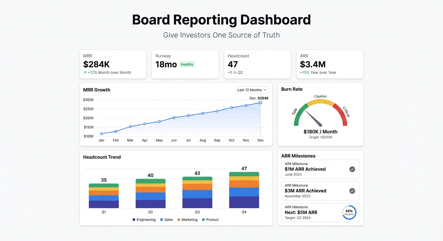 Board Reporting Dashboard: Give Investors One Source of Truth