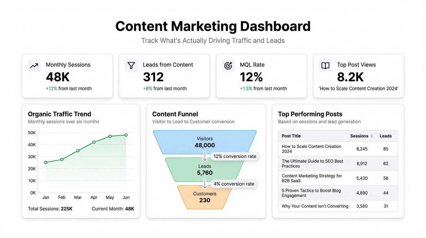 Content Marketing Dashboard: Track What's Actually Driving Traffic and Leads