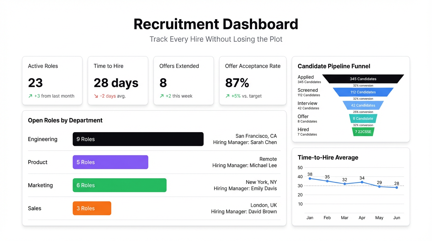 Recruitment Dashboard: Track Every Hire Without Losing the Plot