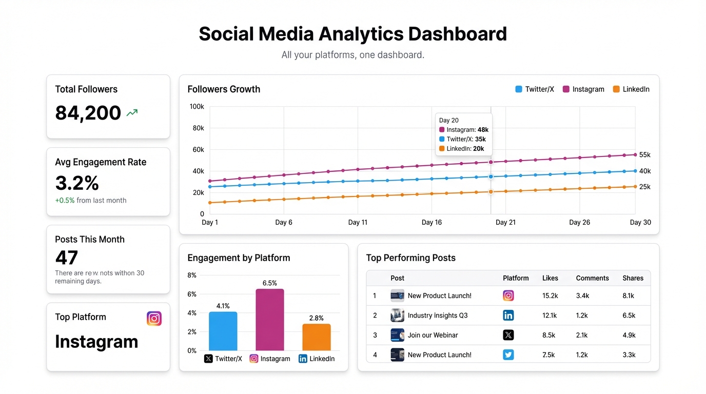 Social Media Analytics Dashboard: Unify Your Data Across Every Platform