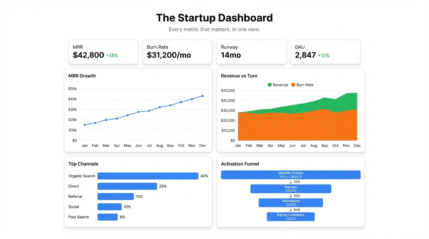 The Startup Dashboard: One View of Every Metric That Matters